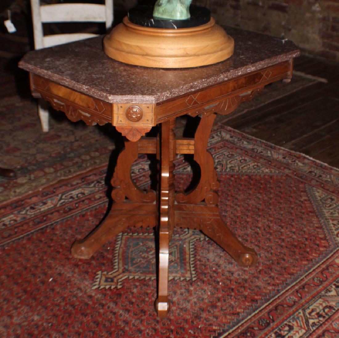 Modern Gothic Marble Top Side or Center Table (1 of 1)