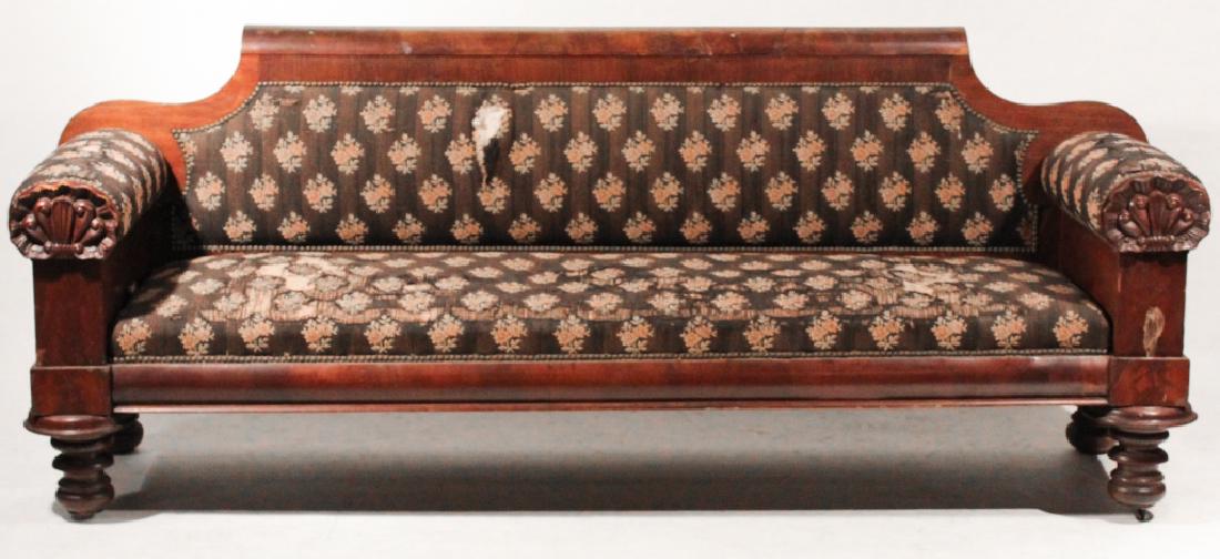 American Classical Carved Mahogany Sofa (1 of 2)