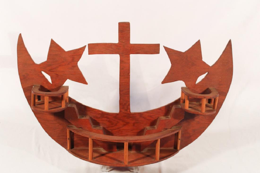 Vintage Folk or Tramp Art Wood Wall Shelf (1 of 1)