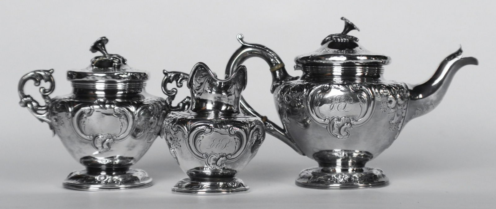 American Antique Coin Silver Tea Service (1 of 1)
