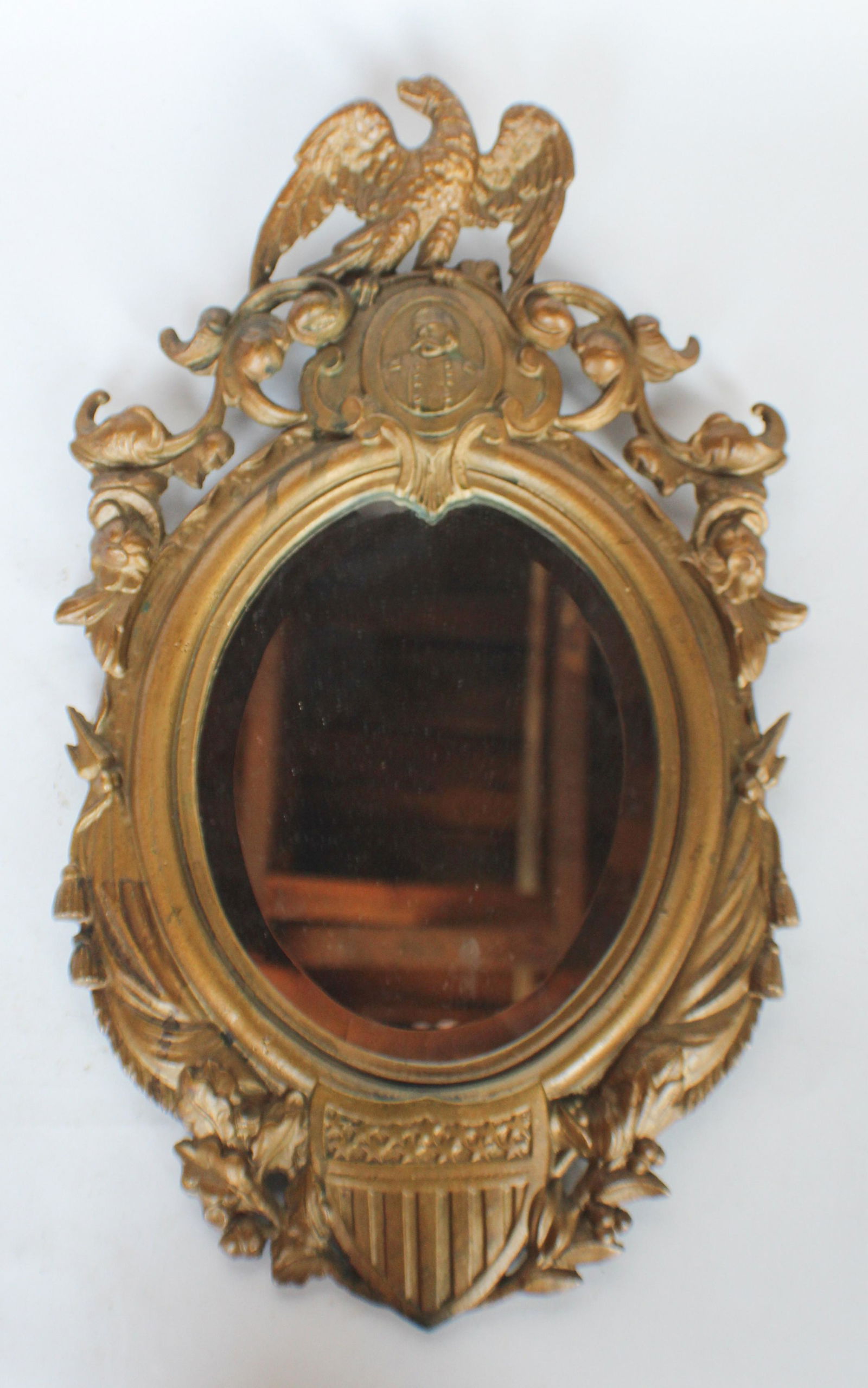 Interesting Civil War Era Cast Iron Mirror (1 of 4)