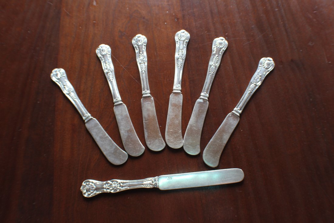 Set  6 plus 1 Antique Gorham Sterling Silver Knives (1 of 3)