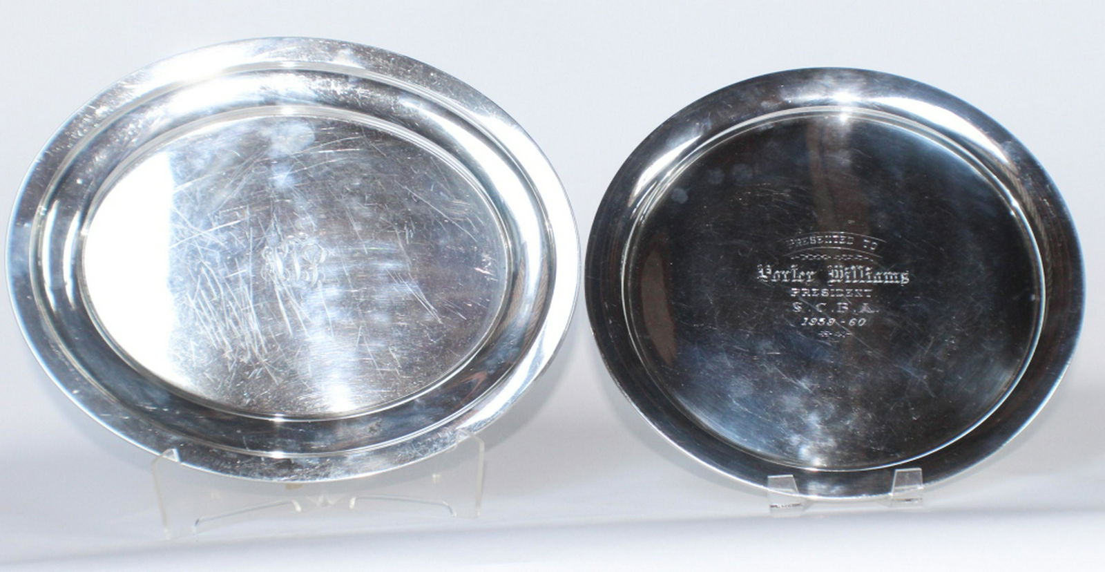 Two Vintage American Sterling Silver Serving Trays (1 of 1)