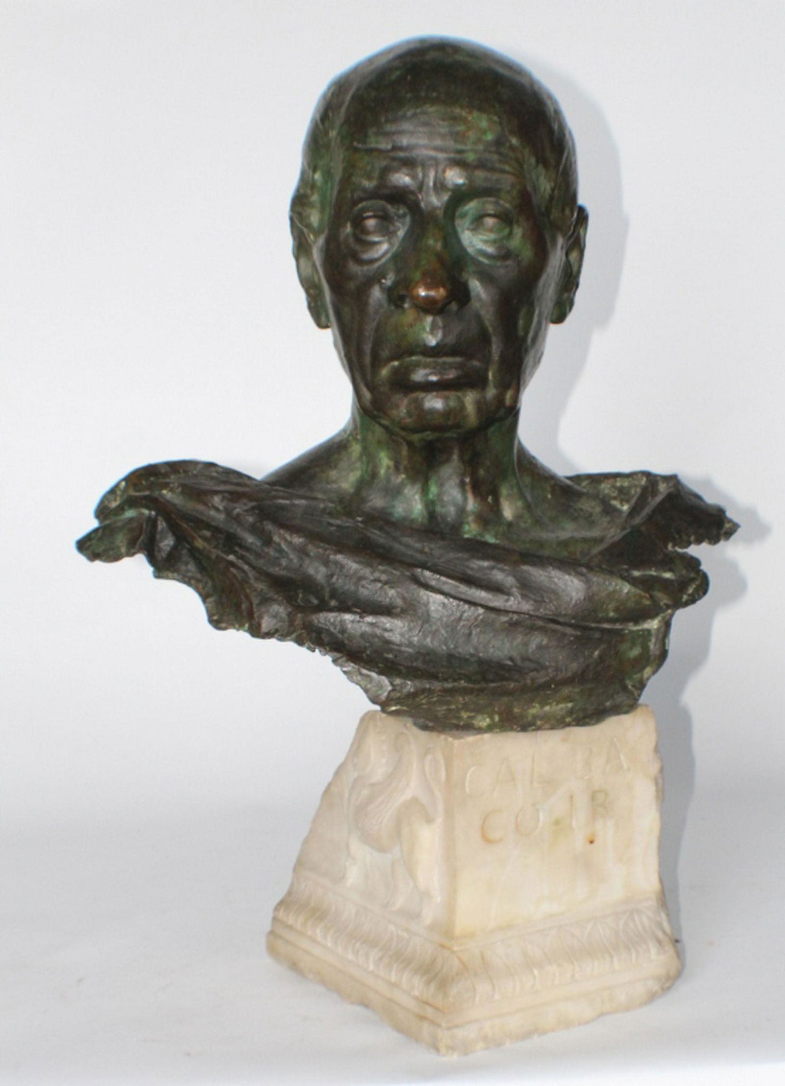 19th Century Roman School Bronze Bust of Emperor (1 of 4)