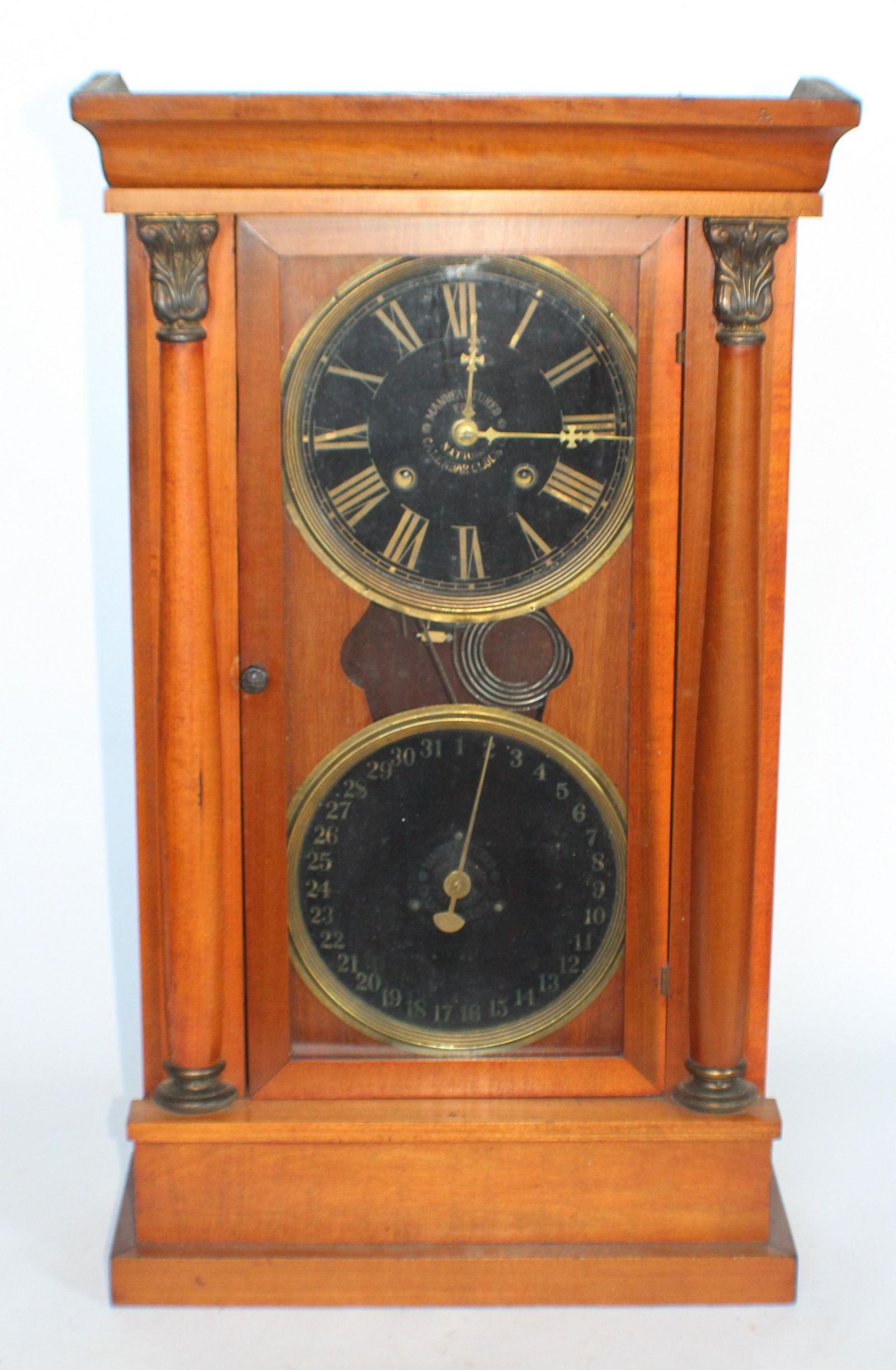 Antique Cherry Wood American Calendar Clock (1 of 4)