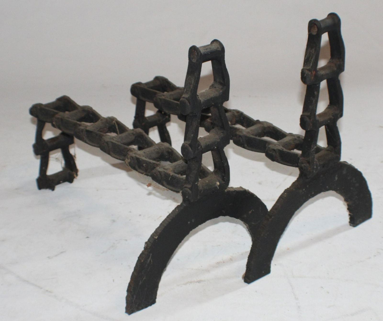 Interesting Pair Folk Art Iron Andirons (1 of 1)