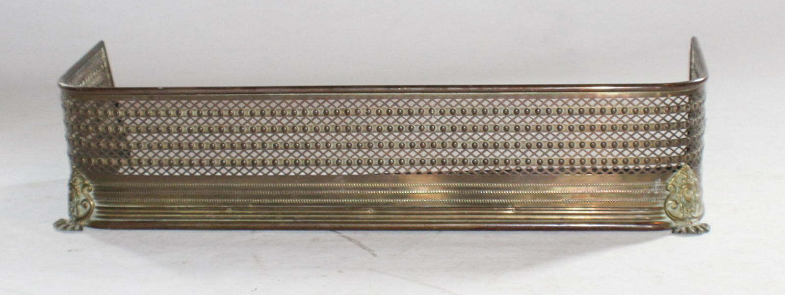 Egyptian Revival Pierced Brass Fire Fender (1 of 3)