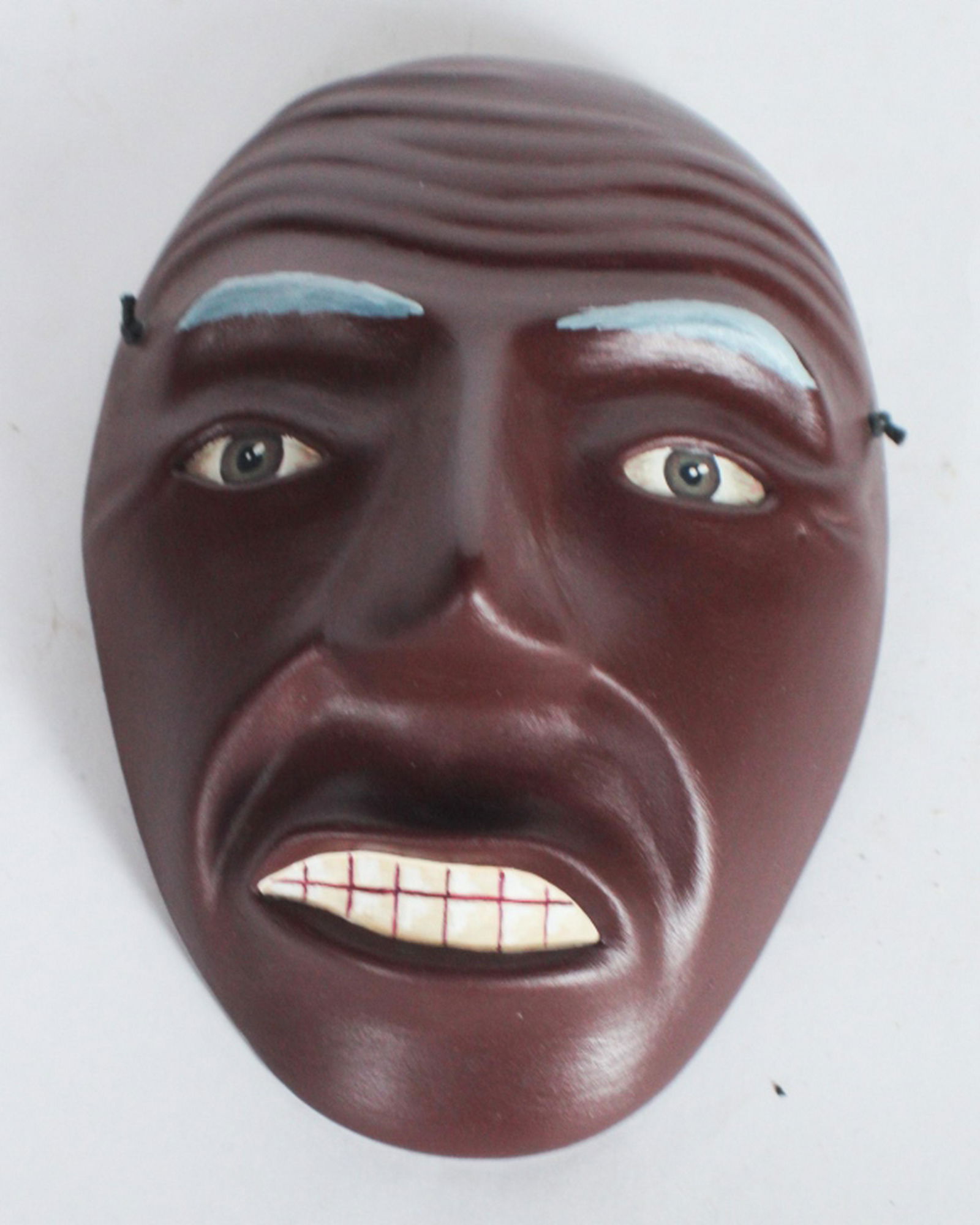 Native American Cold Painted Pottery Mask (1 of 2)