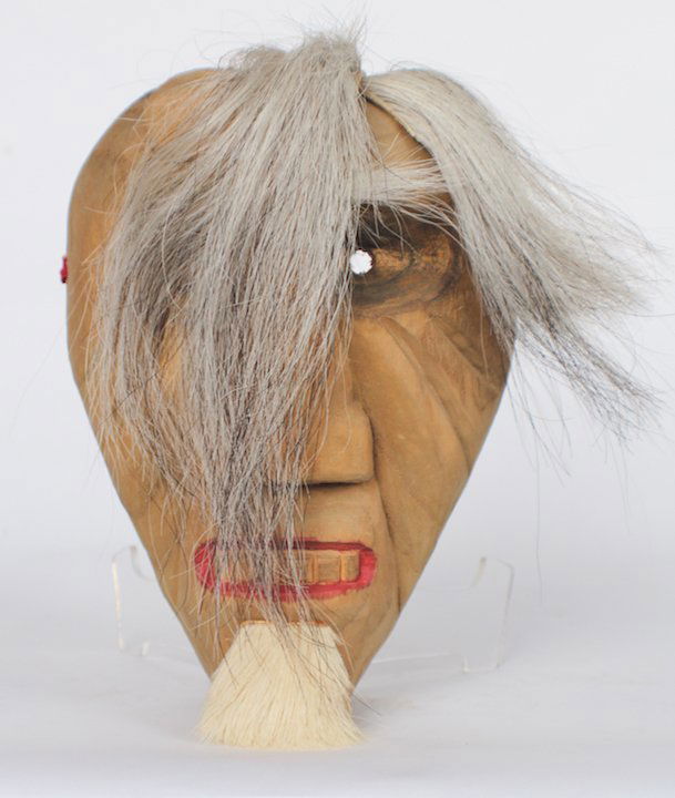 Cherokee Carved Wood Mask by William Lossiah (1 of 2)