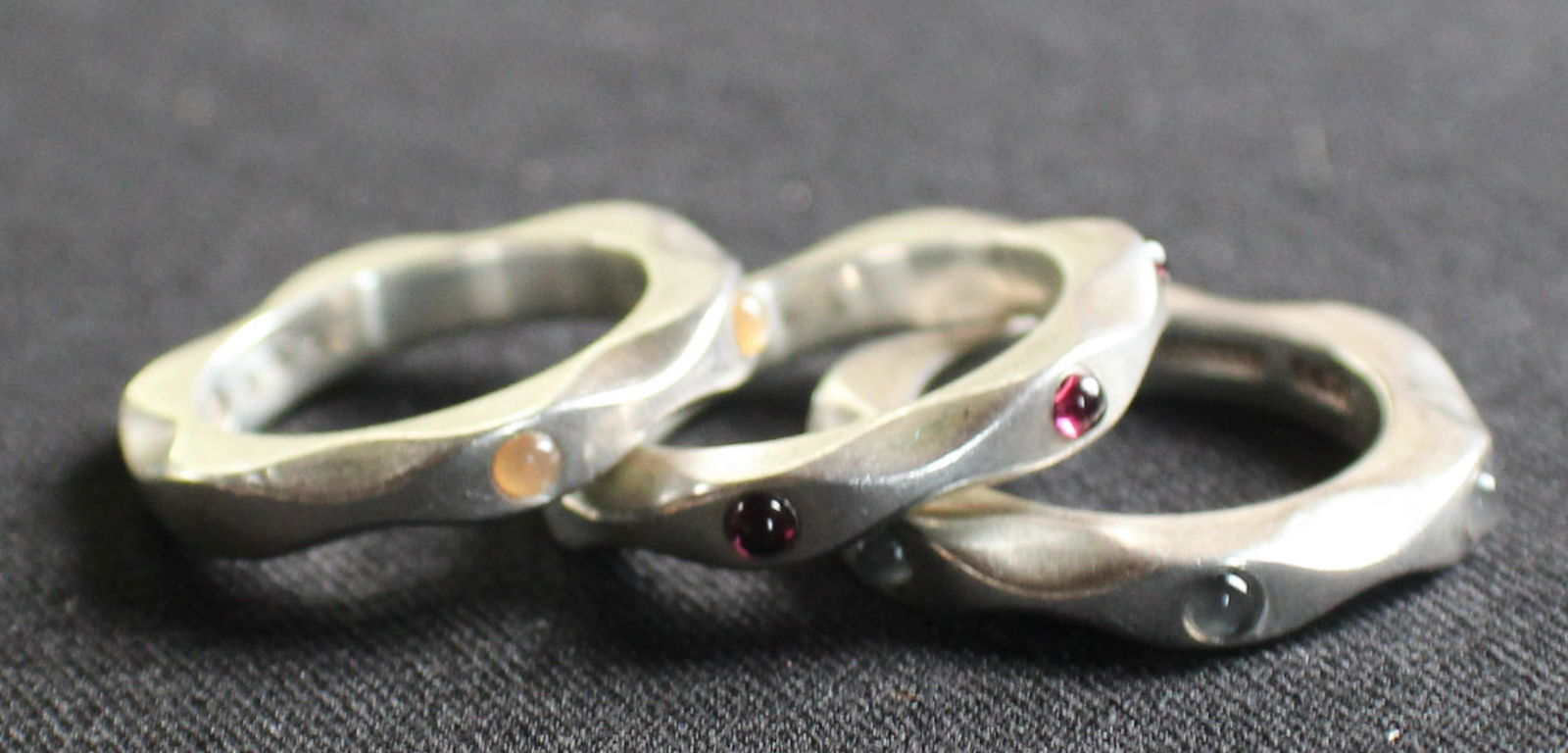 Georg Jensen Sterling & Jeweled Three Ring Suite (1 of 4)