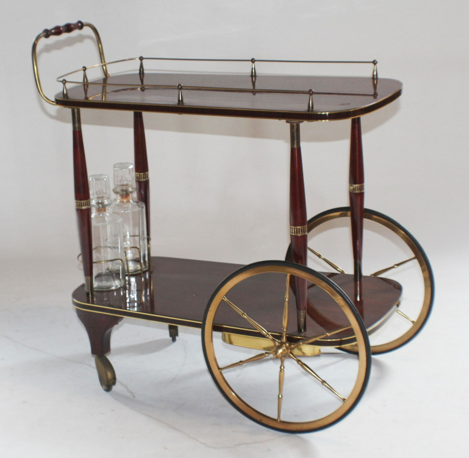 British Club Style Lacquered & Brass Drinks Cart (1 of 6)