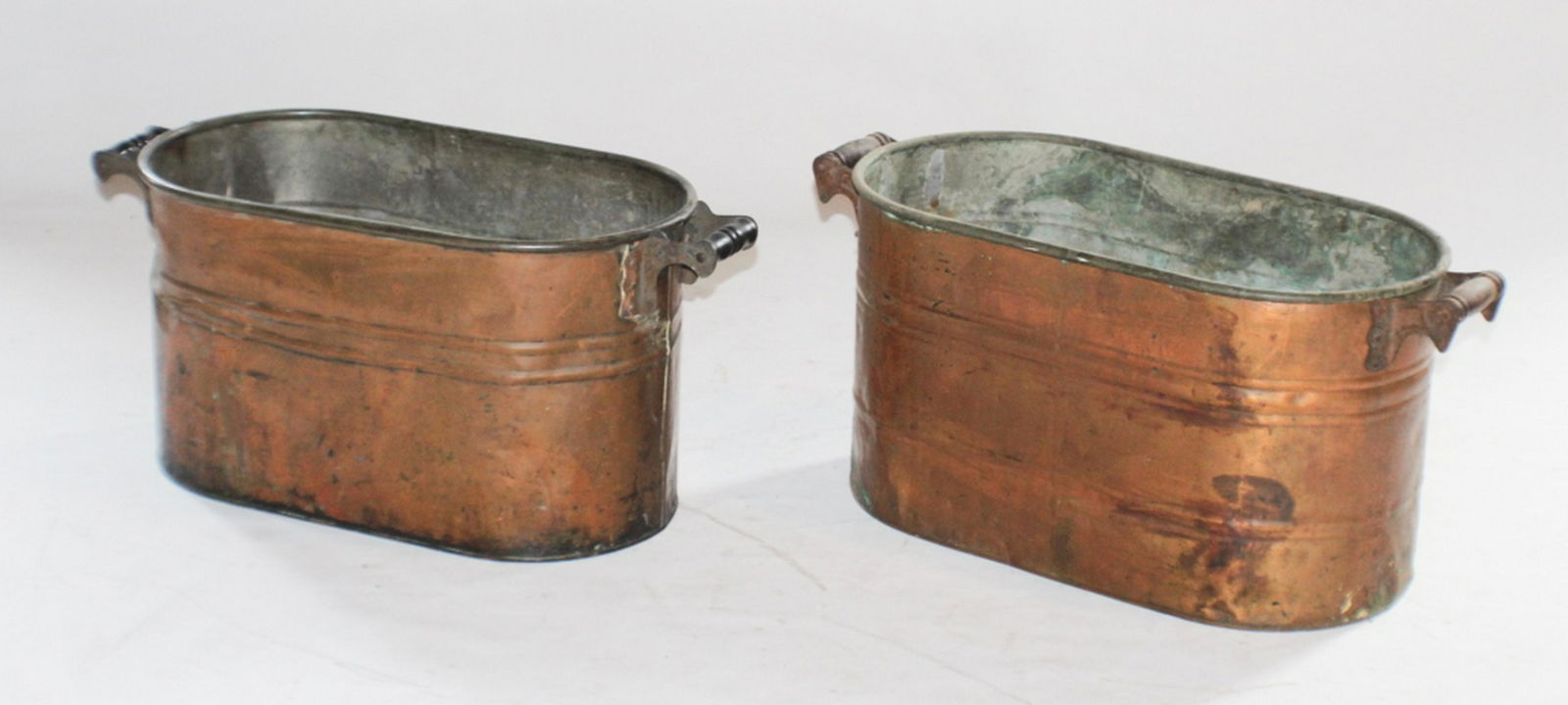 Two Antique Copper Wash Pots (1 of 1)
