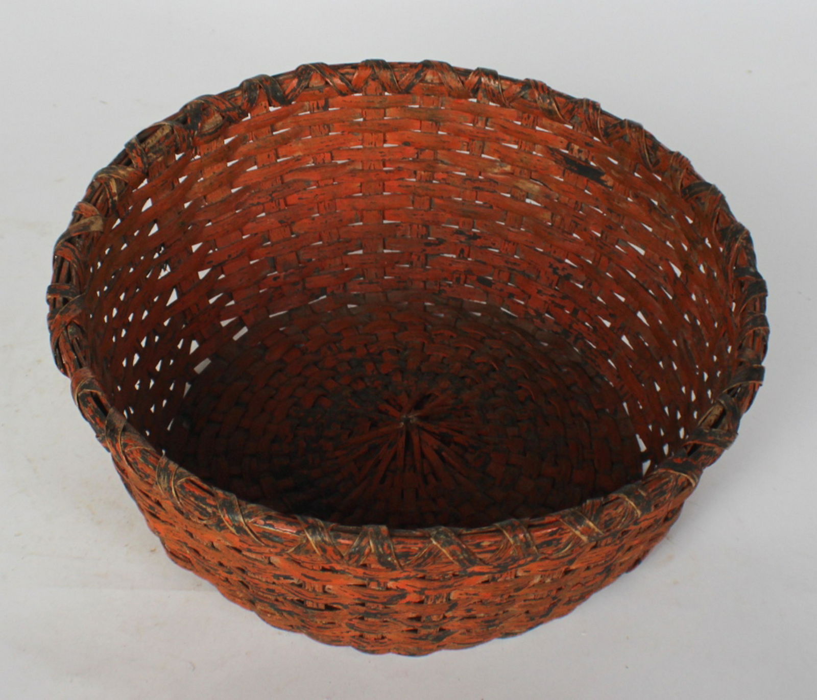Very Fine Antique Woven Split Wood Basket (1 of 2)