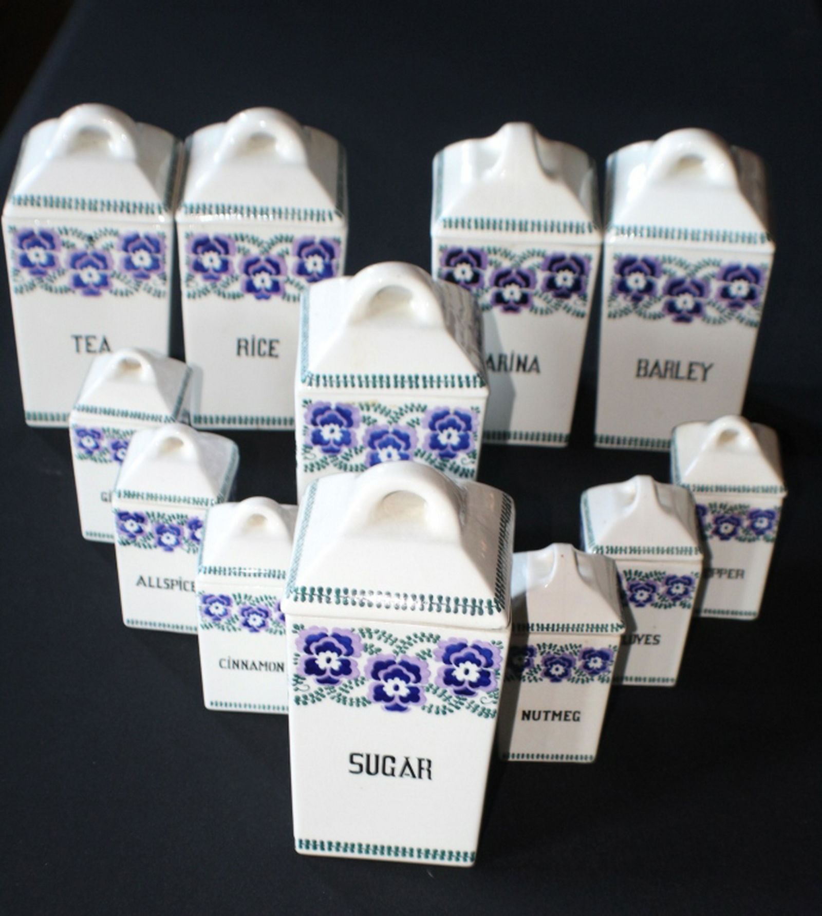 Set Mid Century German Porcelain Kitchen Canisters (1 of 1)