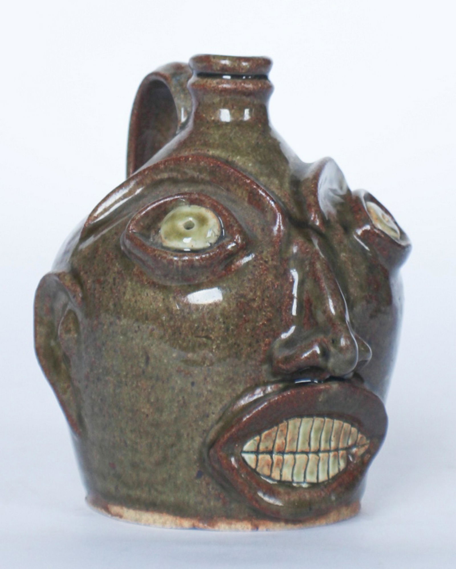 For Auction Contemporary Edgefield Style Stoneware Face Jug (375) on