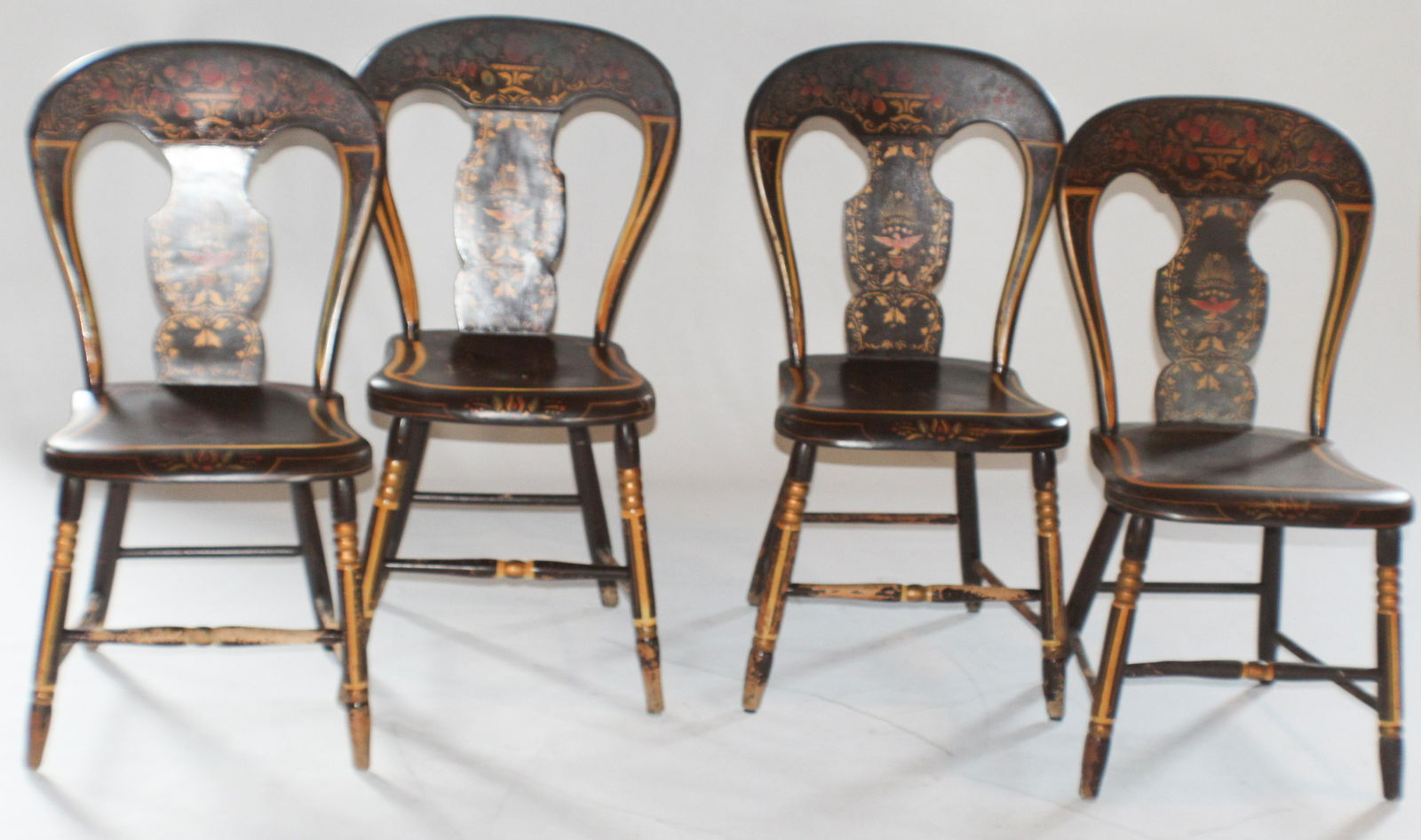 Set American Country Classical Fancy Painted Chair (1 of 3)