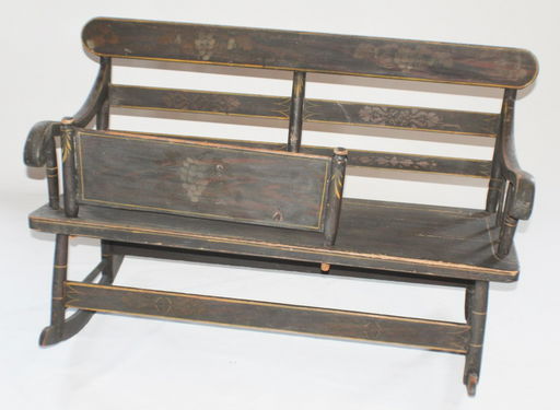 Antique Windsor Painted Mammy Rocking Bench Sep 07 2019