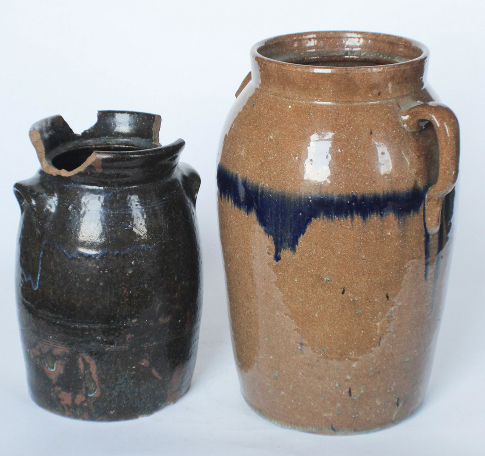 Two Southern Stoneware Storage Jars (1 of 3)