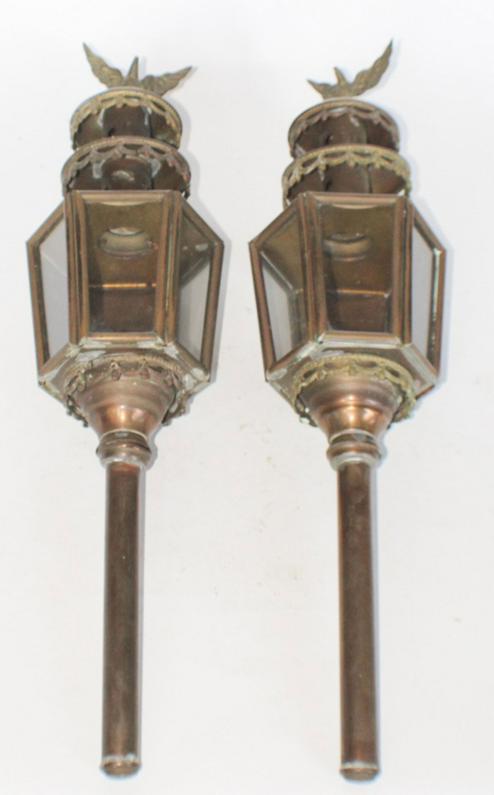 Pair Brass British Brass Carriage Lanterns (1 of 2)
