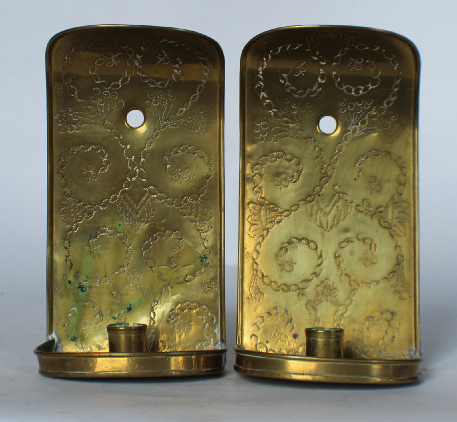 Antique Forged Brass Candle Stand Wall Mounts (1 of 2)
