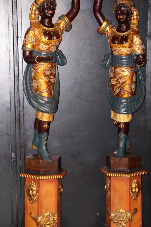 Pair Vintage Italian Lifesize Blackamore Torches (1 of 6)