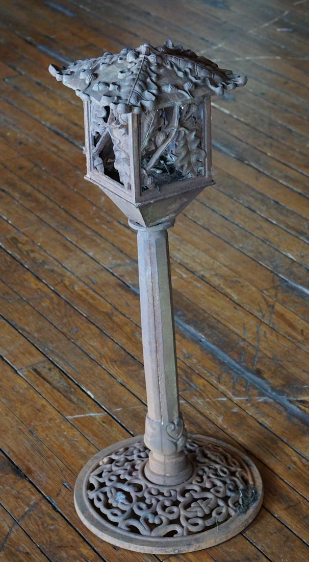Vintage Cast Iron Figural Floor Lantern (1 of 3)