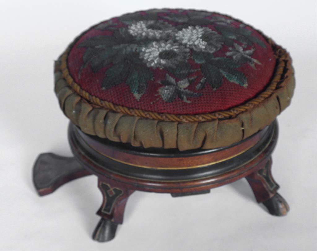 Antique Modern Gothic Lift Top Spittoon Foot Stool (1 of 5)