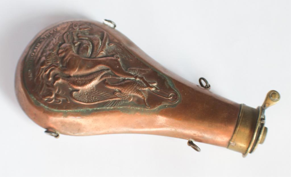 Antique Copper Shot Flask (1 of 2)