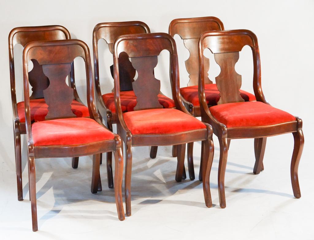 Set Six American Classical Mahogany Dining Chairs (1 of 1)