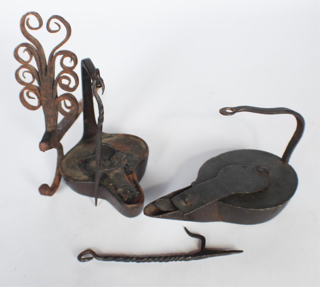 Group Antique Wrought Iron Lighting Devices (1 of 1)