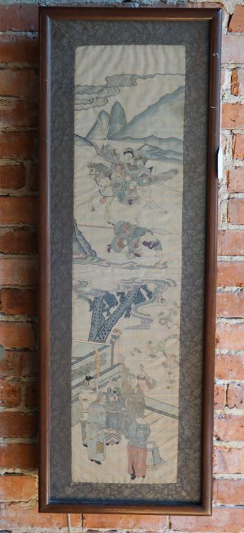 Two Framed Vintage Oriental Needlepoint Pictures (1 of 6)