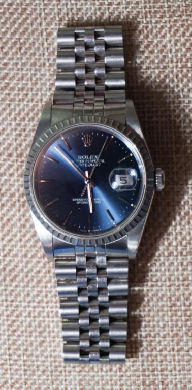 Rolex Oyster Perpetual Mens Wristwatch: Circa 1980. Serial Number R16233 The watch is very well cared for and in good working order. Good condition with only minimal wear to the band from use. All jewelry lots in this sale have been profess