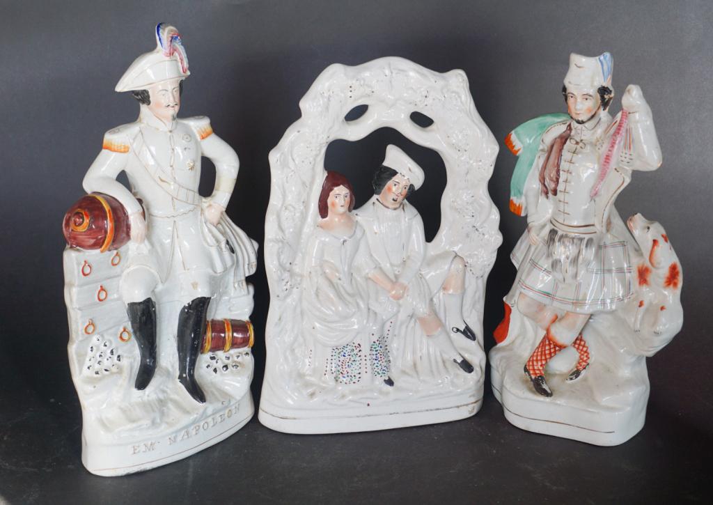 Group Antique Staffordshire Pottery Pieces (1 of 2)