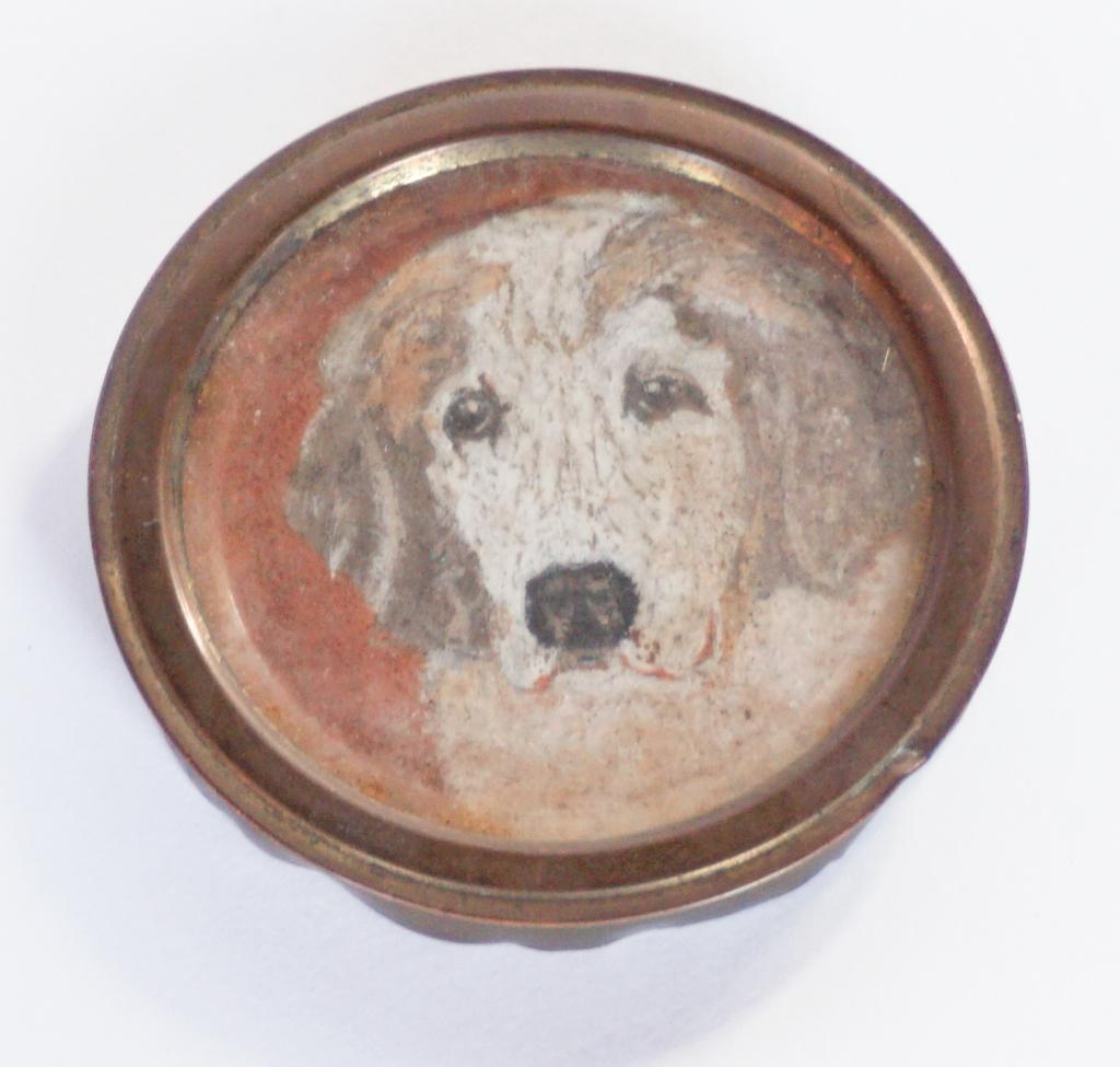 Interesting Antique Portrait Miniature of Dog (1 of 2)