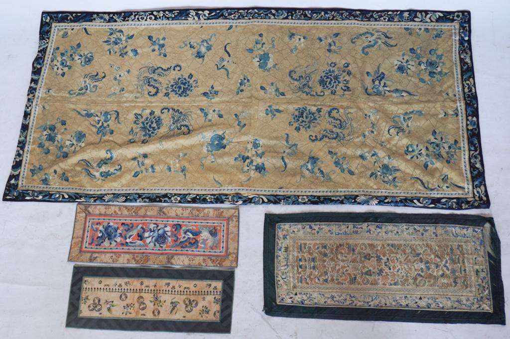 Chinese Forbidden Stitch Needlework Silk Panel (1 of 13)