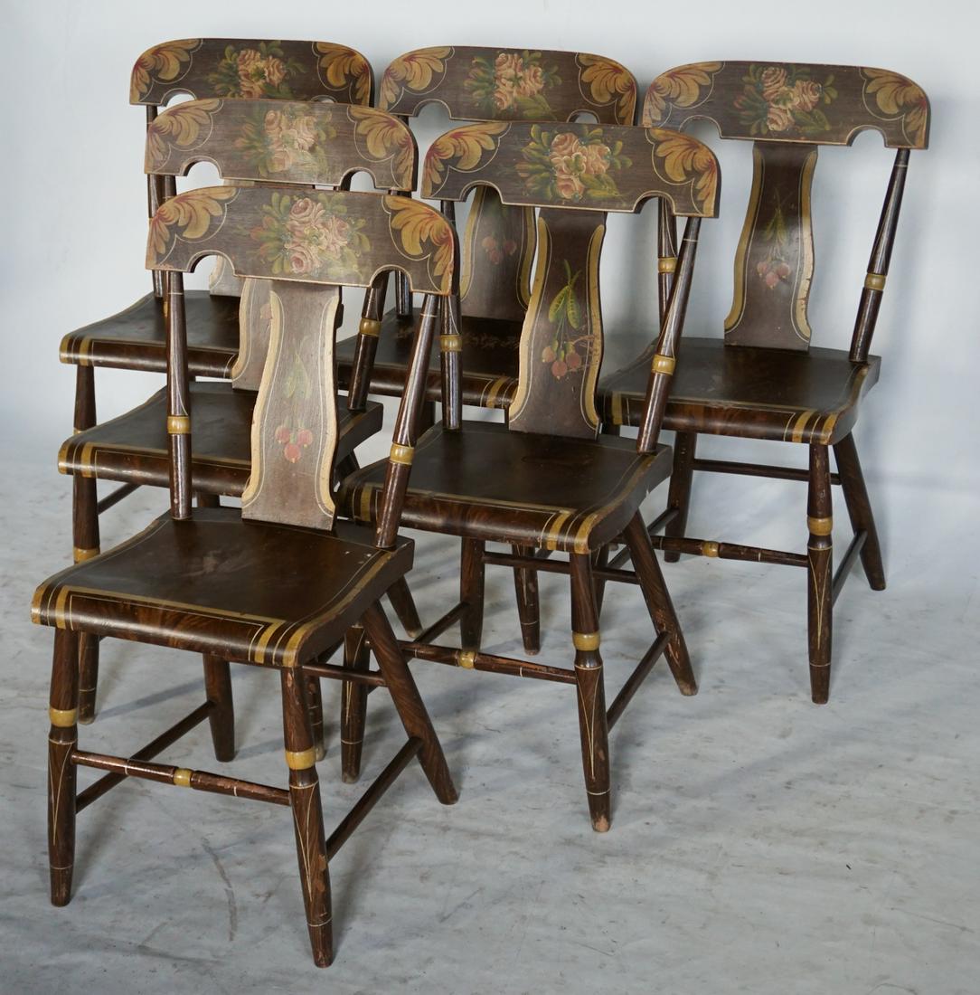 Set Six Sheridan Fancy Painted Dining Chairs (1 of 4)