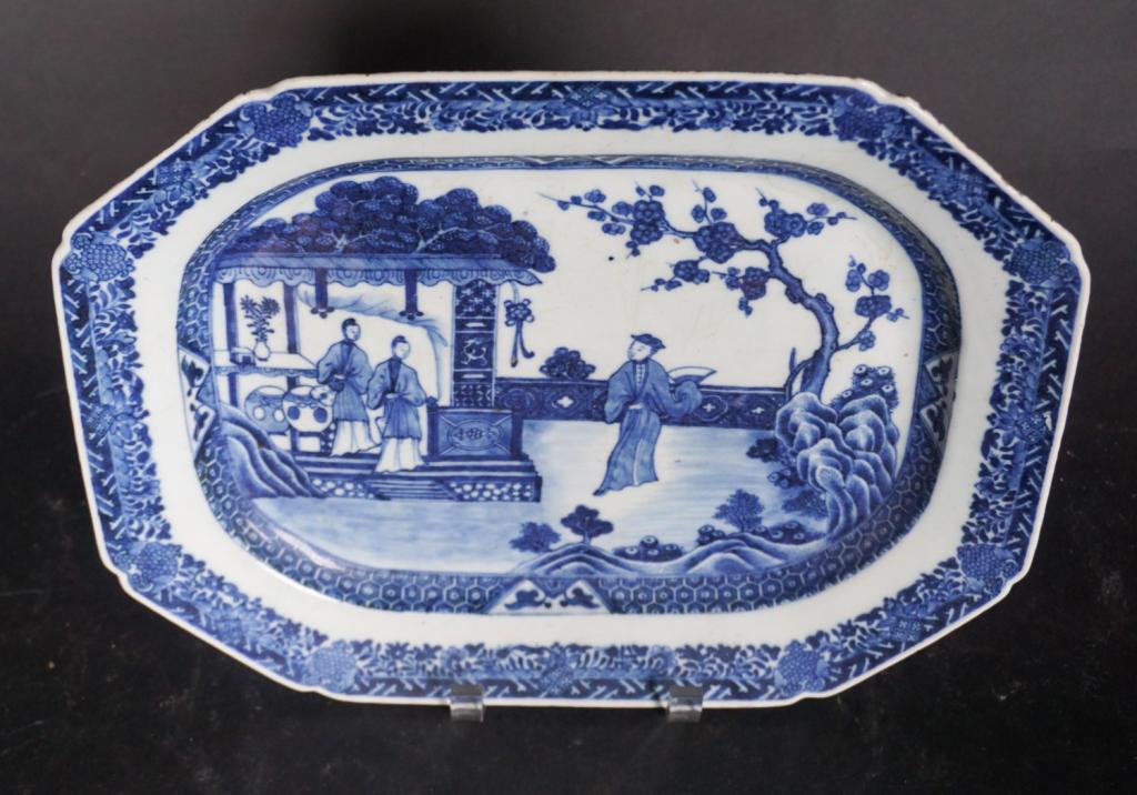 Antique Chinese Blue & White Canton Platter (1 of 3)
