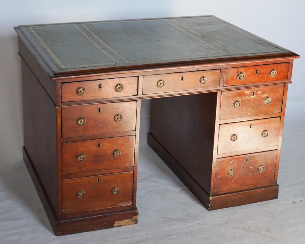 British Regency Mahogany Campaign Partners Desk (1 of 4)