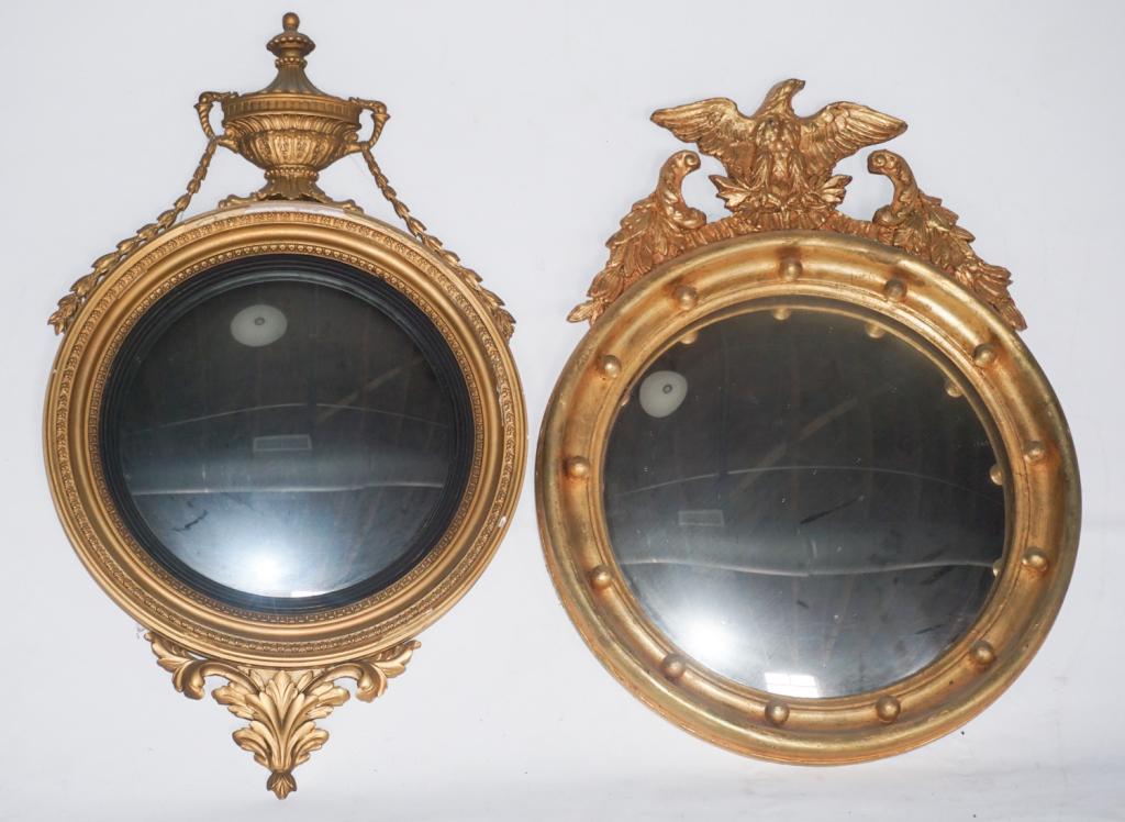 Two Antique Colonial Revival Bullseye Gilt Mirrors (1 of 4)