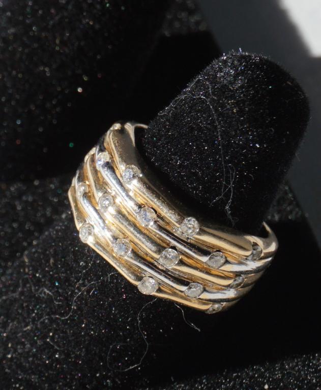 Deco Custom 14k Ladies Gold & Diamond Ring (1 of 3)