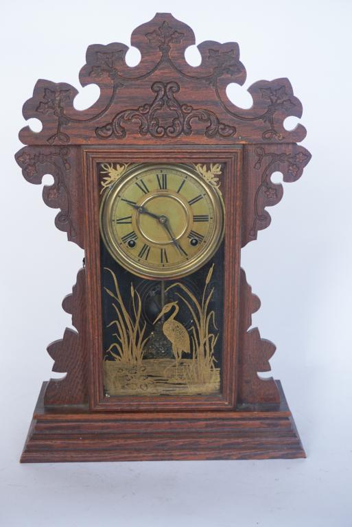 Antique Sessions Victorian Oak Mantle Clock (1 of 3)