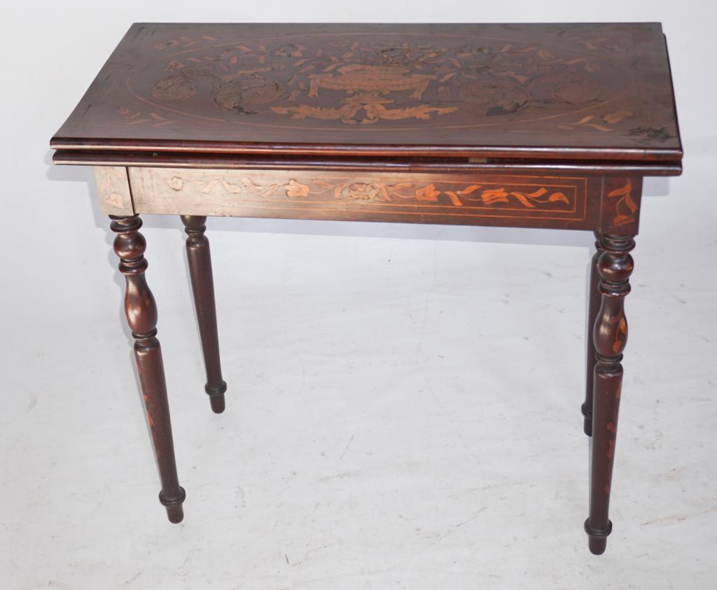 Fine Dutch Marquetry Neoclassical Gaming Table (1 of 8)