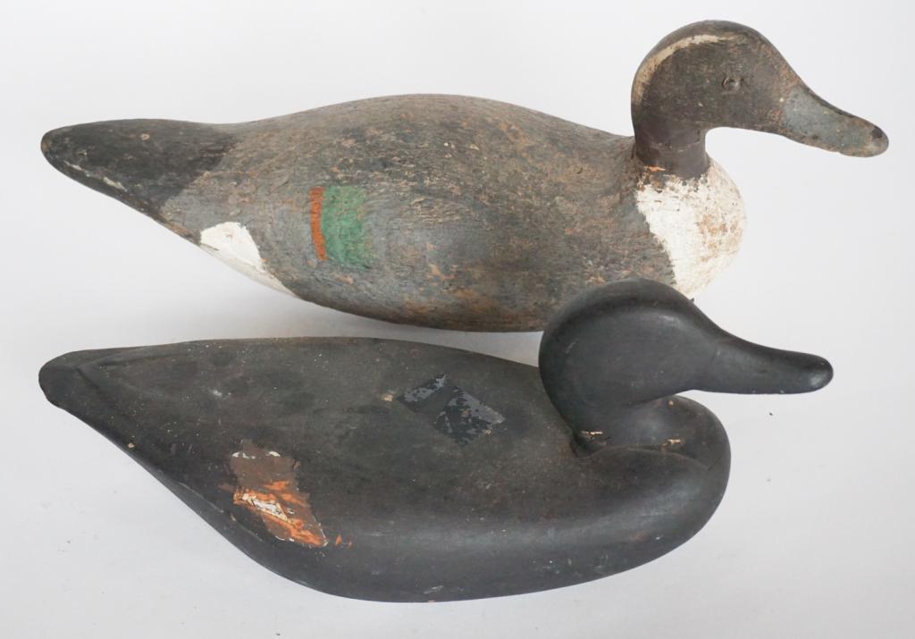 Two Antique Carved & Painted Duck Decoys (1 of 3)