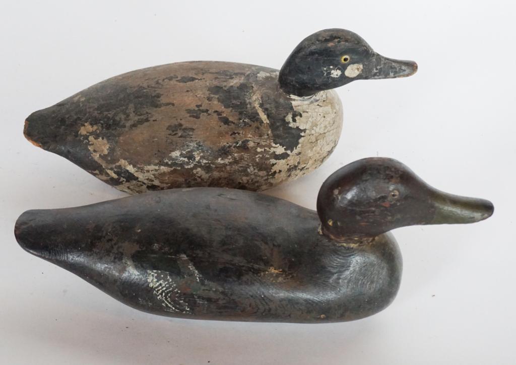 Two Antique Carved & Painted Duck Decoys (1 of 4)