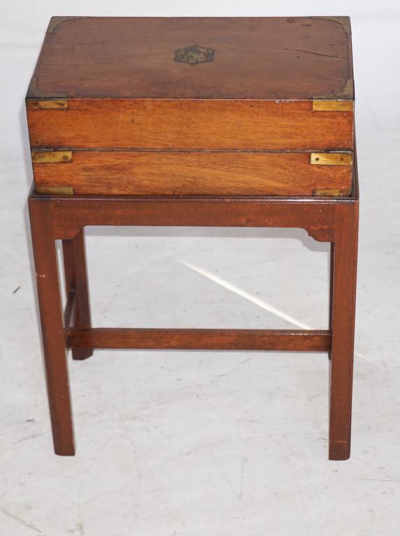 Regency Mahogany Campaign Writing Slope on Stand (1 of 7)