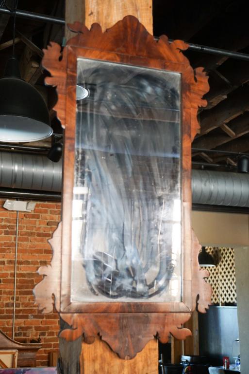 Handsome Federal Figured Mahogany Looking Glass (1 of 4)