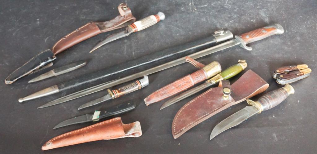 Collection Vintage Handmade Knives & A Bayonet (1 of 1)