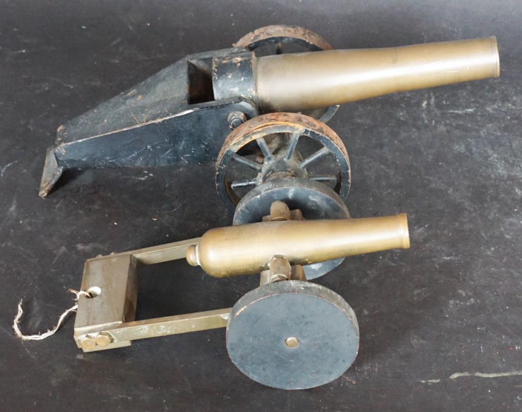Two Antique Brass Functioning Signal Cannons (1 of 2)