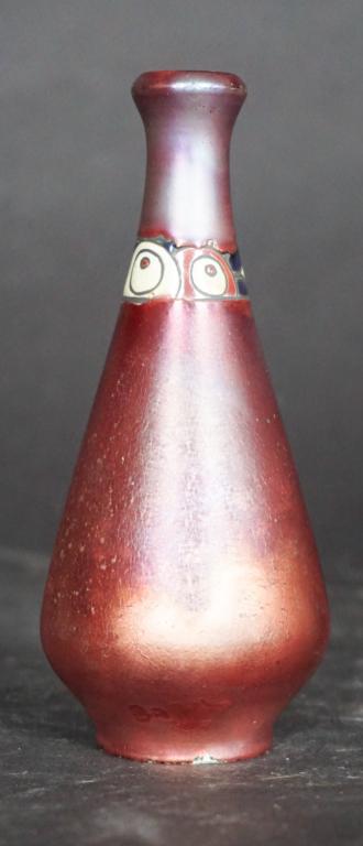 Jean Barol Art Deco Copper Lustre Pottery Bud Vase (1 of 3)