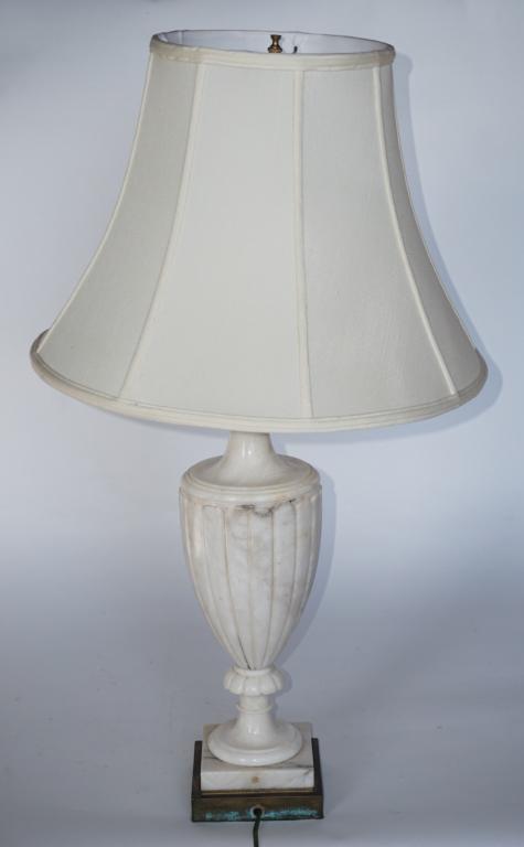 Continental Art Deco White Marble Table Lamp (1 of 1)